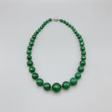 Green Agate Necklace Gradual Sizes Faceted Cut for Women