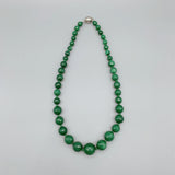 Green Agate Necklace Gradual Sizes Faceted Cut for Women