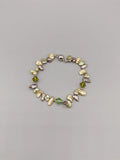 Gray Champagne Green Keshi Pearl Bracelet Austrian Crystals Daily Jewelry