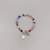Multicolor Austrian Crystals Bracelet Awareness Jewelry Gift