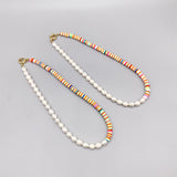 Freshwater Baroque Rice Pearl Necklace Multicolor Clay 7-8mm Stylish Choker