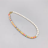 Freshwater Baroque Rice Pearl Necklace Multicolor Clay 7-8mm Stylish Choker