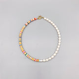Freshwater Baroque Rice Pearl Necklace Multicolor Clay 7-8mm Stylish Choker