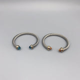 Silver Cable Stone Bracelet With CZ Casual Cuff Bangle