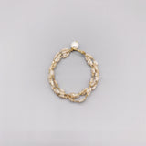 Pearl and Crystal Bracelet with 10-11mm Freshwater Pearls