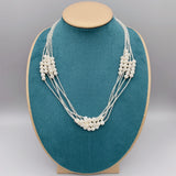Layered Freshwater Pearl Necklace with Coin Pearl Clasp