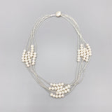 Layered Freshwater Pearl Necklace with Coin Pearl Clasp
