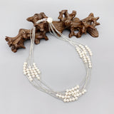 Layered Freshwater Pearl Necklace with Coin Pearl Clasp