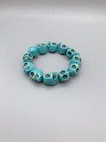 Turquoise Bracelet Women Girls Elastic Skull Bracelet