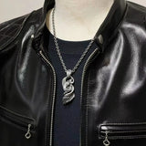 FoYuan Silver Retro Phoenix Pendant Feather Jewelry
