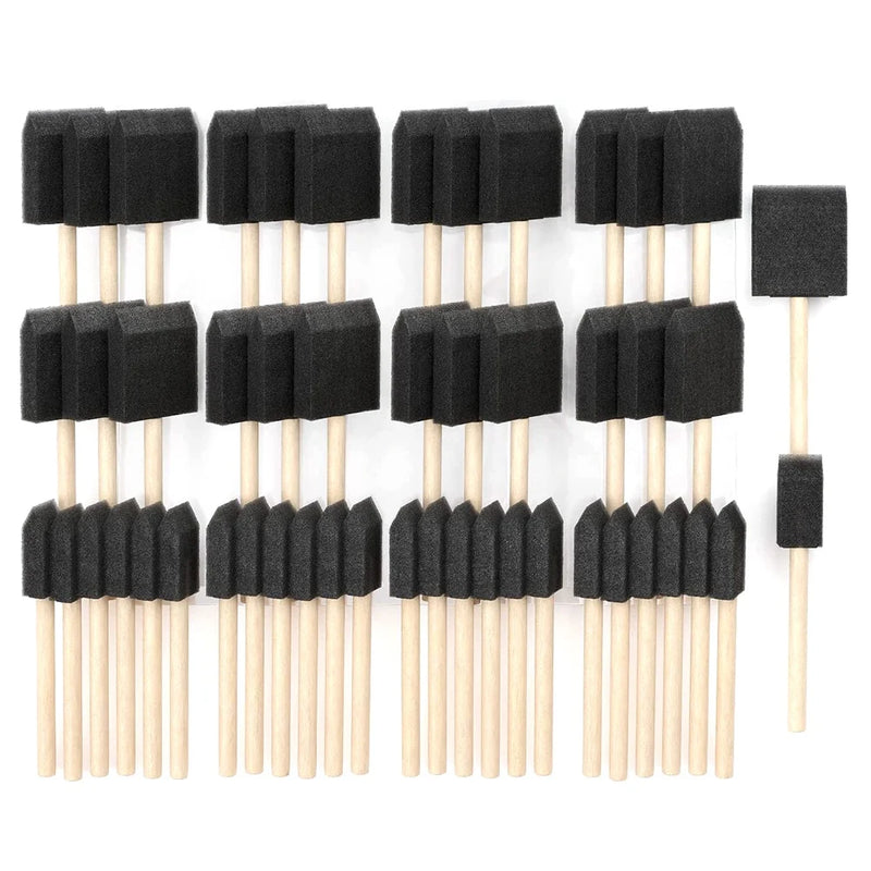 Foam Paint Brushes, 50 Pack, 25 x 1 Inch & 25 x 2 Inch, Painting Supplies