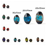 Foil Lampwork Oval Beads for Jewelry Making 16x11mm 20x14mm 22x15mm