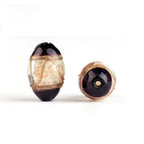 Foil Lampwork Oval Beads for Jewelry Making 16x11mm 20x14mm 22x15mm