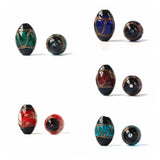 Foil Lampwork Oval Beads for Jewelry Making 16x11mm 20x14mm 22x15mm