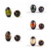 Foil Lampwork Oval Beads for Jewelry Making 16x11mm 20x14mm 22x15mm