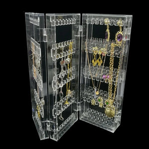 Acrylic Makeup Jewelry Organizer 256 Holes Earring Stud Necklace Bracelet Case