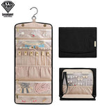 Foldable Jewelry Bag Hook Roll Organizer Holder Earring Necklace Pouch Display