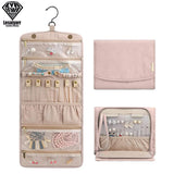 Foldable Jewelry Bag Hook Roll Organizer Holder Earring Necklace Pouch Display
