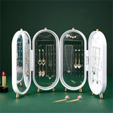 Foldable Jewelry Organizer Earrings Necklace Display Storage Box