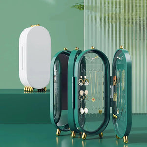 Foldable Jewelry Storage Box Earrings Necklace Display Stand