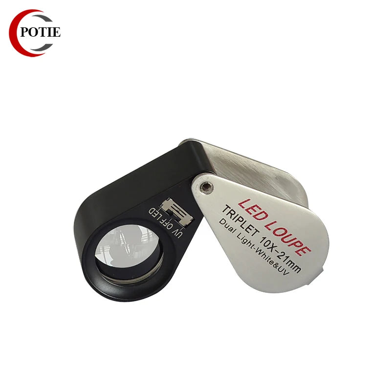 Foldable Portable Jewelry Magnifying LED Eye Loupe 10X-21MM