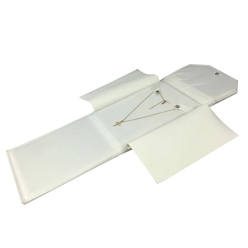 Square Necklace Travel Roll Bag Velvet Jewelry Storage Case