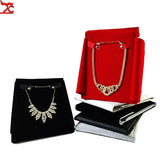 Square Necklace Travel Roll Bag Velvet Jewelry Storage Case