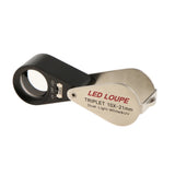 Glass Magnifier Eye Loupe with LED Light 10X 20X 30X