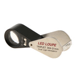 Glass Magnifier Eye Loupe with LED Light 10X 20X 30X