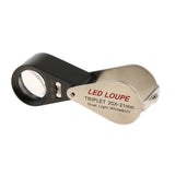 Glass Magnifier Eye Loupe with LED Light 10X 20X 30X