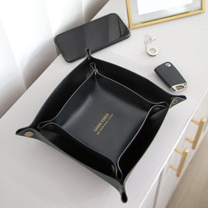 PU Leather Jewelry Storage Tray Necklace Bracelet Ring Box Display
