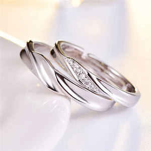 Love Promise Rings For Couples, Set of 2 Stainless Steel Wedding Rings