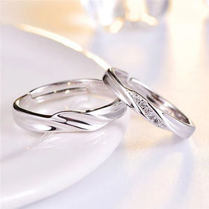 Love Promise Rings For Couples, Set of 2 Stainless Steel Wedding Rings