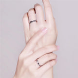 Love Promise Rings For Couples, Set of 2 Stainless Steel Wedding Rings