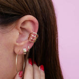 Geometric Ear Clip, Smooth Face Line Design, Folding Shrapnel Bone Hook
