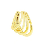 Geometric Ear Clip, Smooth Face Line Design, Folding Shrapnel Bone Hook