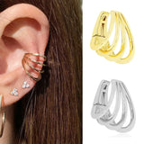 Geometric Ear Clip, Smooth Face Line Design, Folding Shrapnel Bone Hook