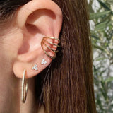 Geometric Ear Clip, Smooth Face Line Design, Folding Shrapnel Bone Hook