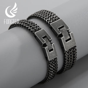 Men's Stainless Steel Mesh Chain Bracelet Rotre Wristband Jewelry
