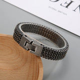 Men's Stainless Steel Mesh Chain Bracelet Rotre Wristband Jewelry