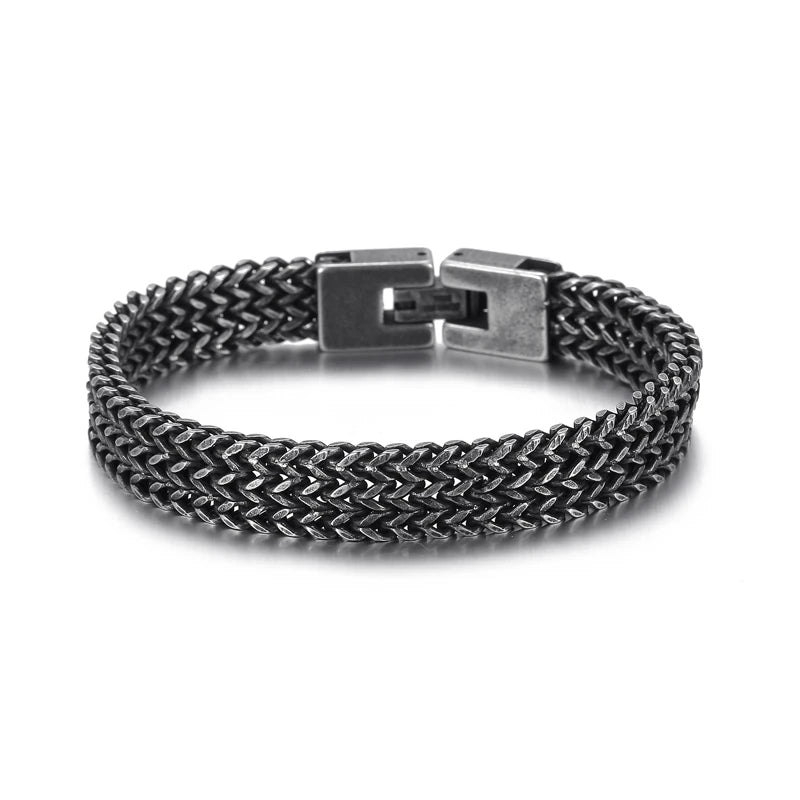 Men's Stainless Steel Mesh Chain Bracelet Rotre Wristband Jewelry