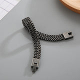 Men's Stainless Steel Mesh Chain Bracelet Rotre Wristband Jewelry