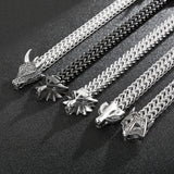 Fongten Fox Bull Head Men Bracelet Mesh Link Chain Stainless Steel