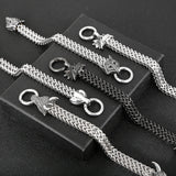 Fongten Fox Bull Head Men Bracelet Mesh Link Chain Stainless Steel