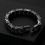 Fongten Biker Link Chain Bracelet Stainless Steel Beaded