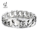 Fongten Gothic Cuban Chain Bracelet Men 316L Steel Link Wristband Bangle Jewelry