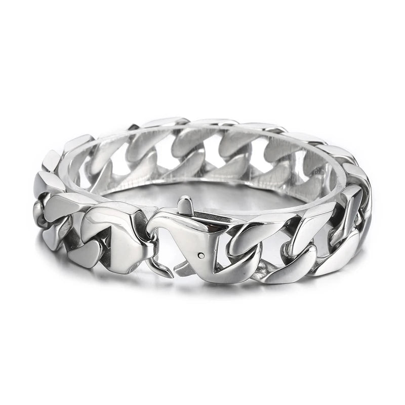 Fongten Gothic Cuban Chain Bracelet Men 316L Steel Link Wristband Bangle Jewelry