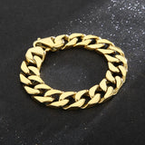 Fongten Gothic Cuban Chain Bracelet Men 316L Steel Link Wristband Bangle Jewelry