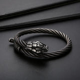 Punk Animal Snake Men's Chain Bracelet Stainless Steel Gothic Bangle