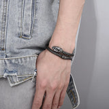 Punk Animal Snake Men's Chain Bracelet Stainless Steel Gothic Bangle